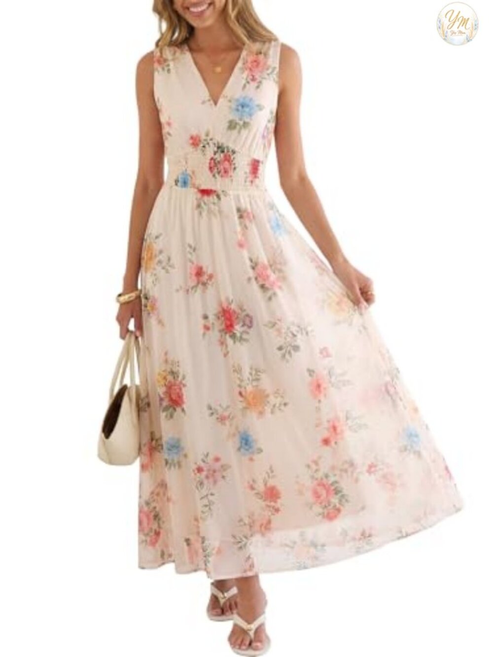 Floral Tulle Maxi Dress Sleeveless A-Line Wedding Guest